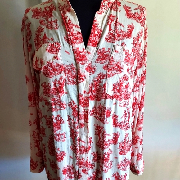 Betabrand Tops Betabrand Robo Toile Girlfriend Top M Poshmark